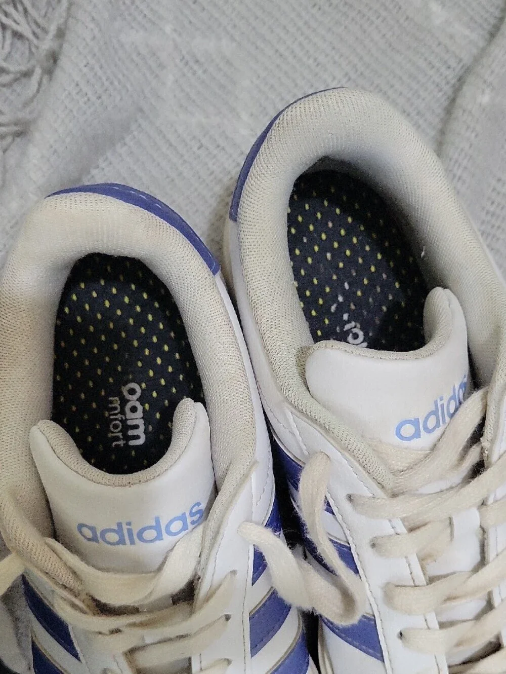 Adidas Grand Court 2.0 Sneakers -White/Blue Spark Metallic- Women's 8.5